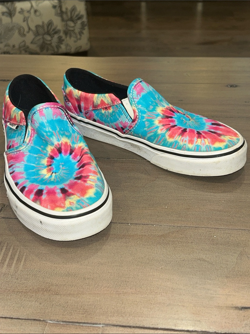 Vans Asher Slip On Shoes Tie Dye Sz 6